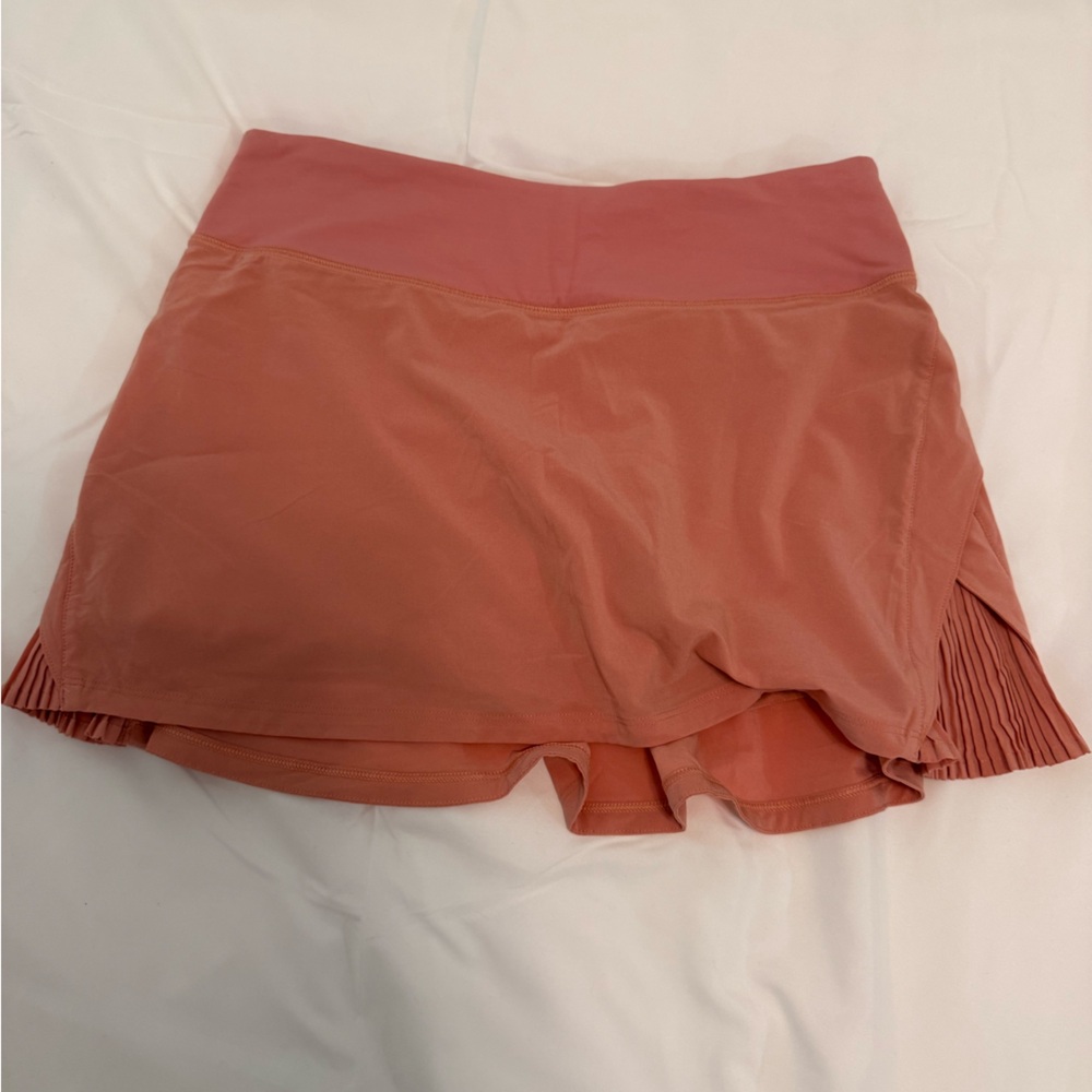Rose Coral Athletic Skirt with Built-In Shorts